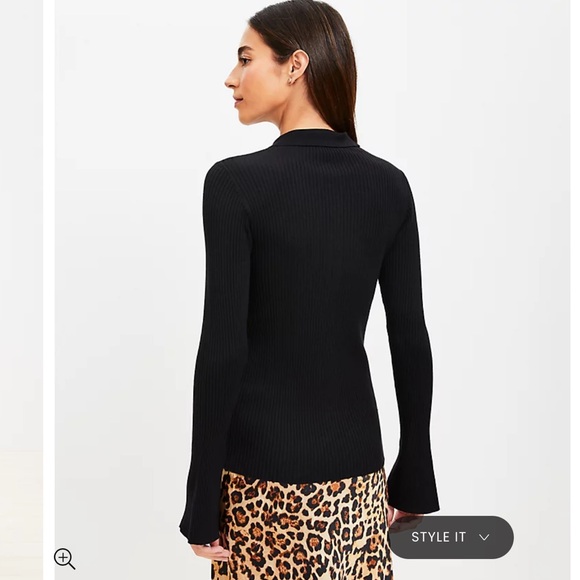New The Loft Black Ribbed Sweater - Picture 2 of 3